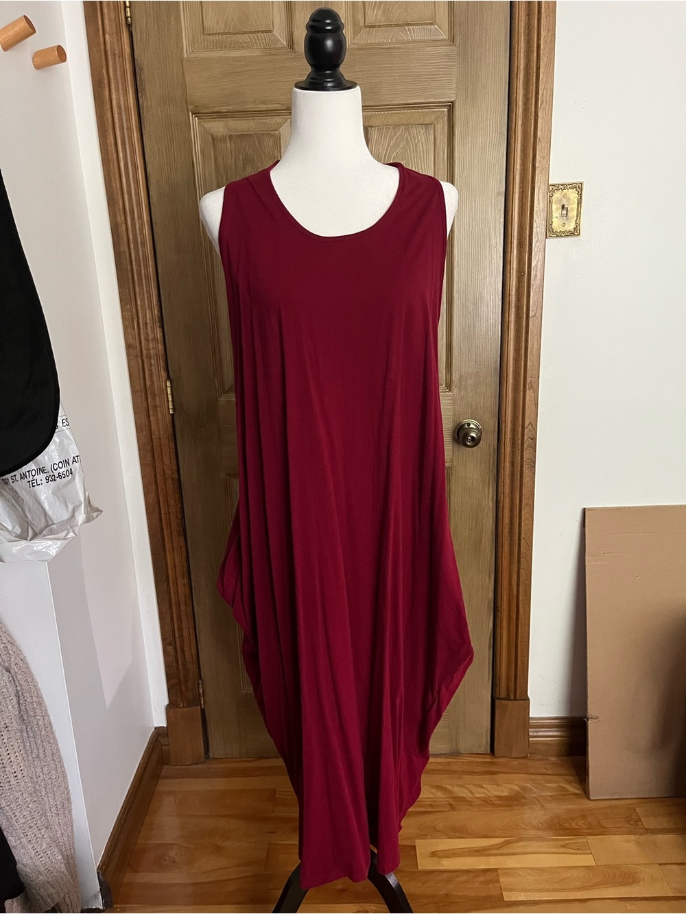 Sleeveless Maxi Dress in Deep Burgundy